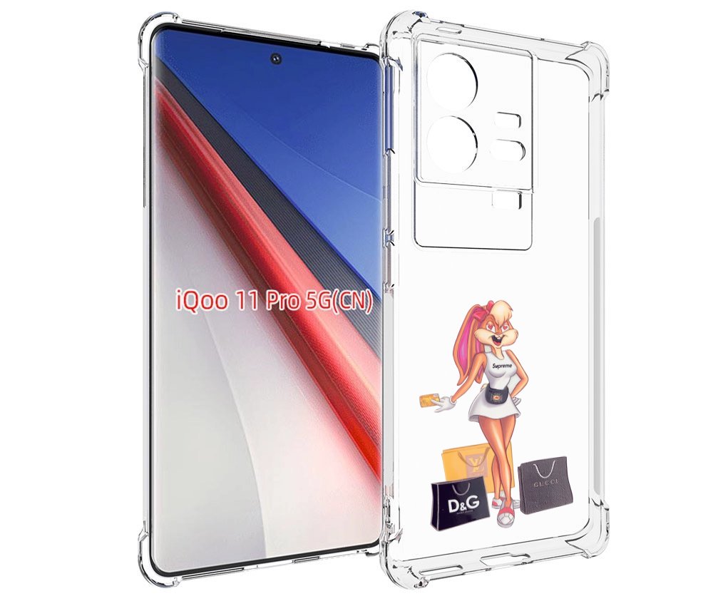 

Чехол бампер MyPads модница-зайка женский для Vivo iQOO 11 Pro п..., Прозрачный, Tocco