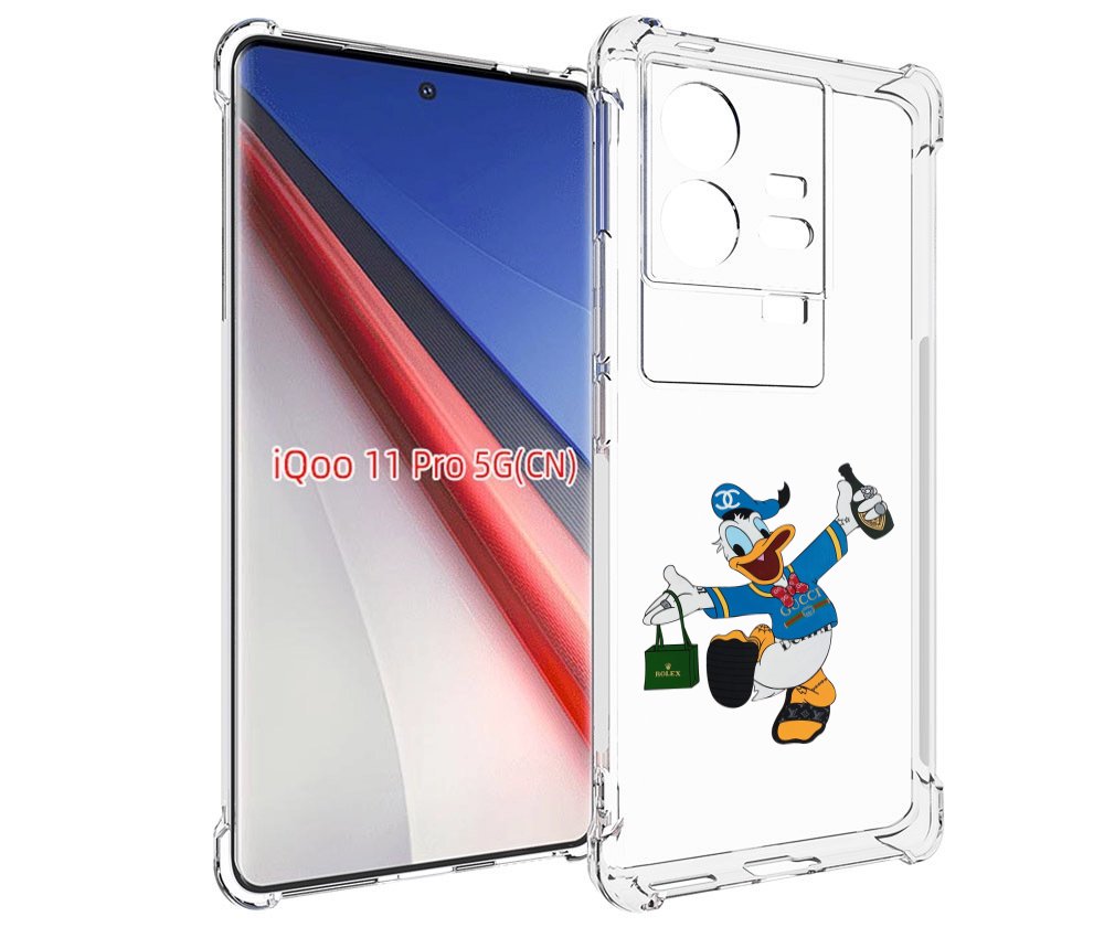 

Чехол бампер MyPads модный-дональд-дак для Vivo iQOO 11 Pro прот..., Прозрачный, Tocco