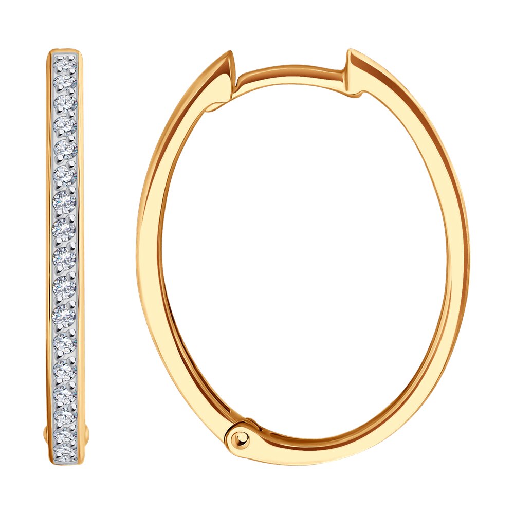 

Серьги конго из красного золота SOKOLOV 029651, фианит, 029651