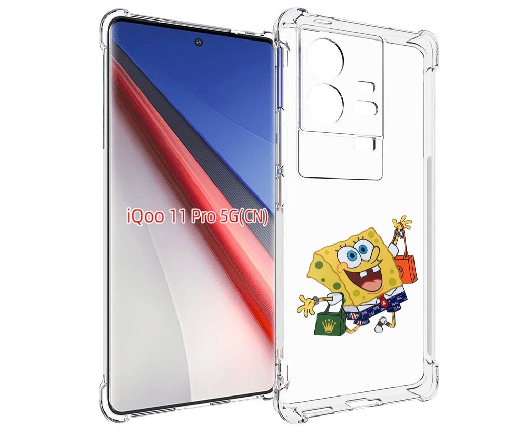 

Чехол бампер MyPads модный-спанч-боб для Vivo iQOO 11 Pro против..., Прозрачный, Tocco