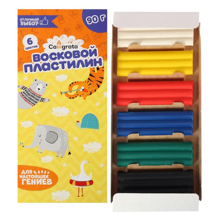 

Пластилин мягкий (восковой) Calligrata, 6 цветов, 90 г, Разноцветный