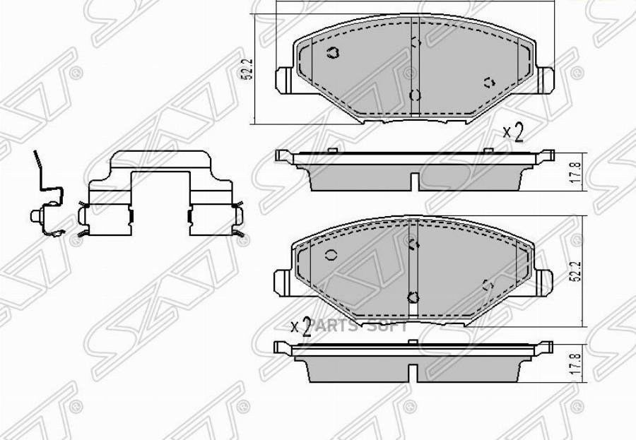 

Колодки тормозные перед VAG RAPID 12-/POLO 10- SAT ST6RU698151