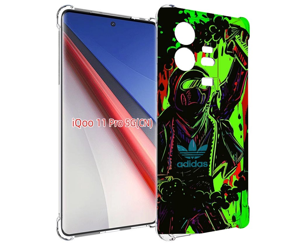 

Чехол бампер MyPads мужчина в красках адидас для Vivo iQOO 11 Pr..., Прозрачный, Tocco