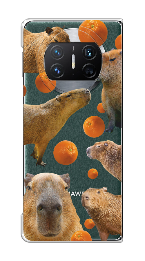 

Чехол на Huawei Mate X3 "Капибара и апельсины", Бежевый;оранжевый, 6122450-1