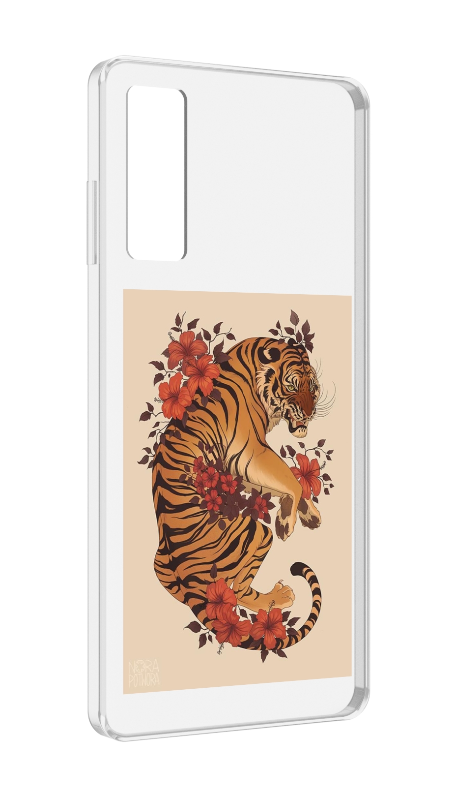 

Чехол MyPads злой-тигр-с-цветами для TCL 20 5G, Прозрачный, Tocco
