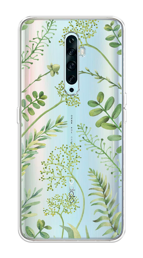 

Чехол на Oppo Reno 2Z "Green Leaves", Зеленый;прозрачный, 251850-1