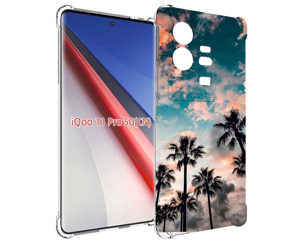 

Чехол бампер MyPads небо-с-пальмами для Vivo iQOO 11 Pro противо..., Прозрачный, Tocco