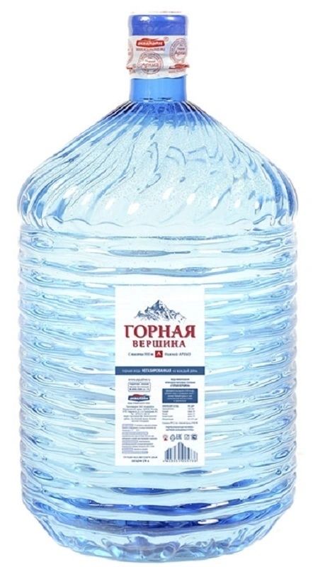 Вода питьевая Горная вершина 19 литров, одноразовая тара