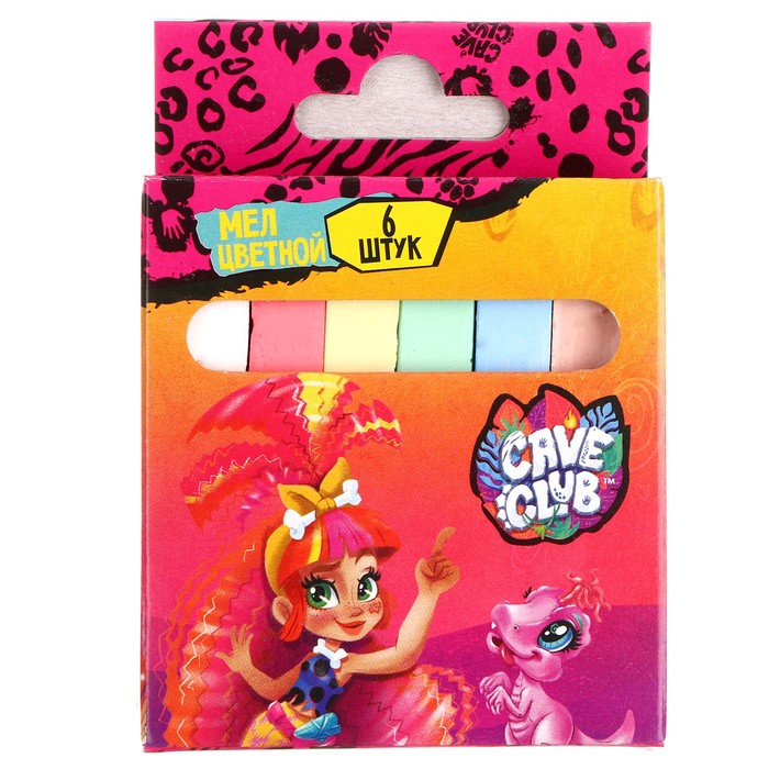Мел цветной Cave Club, 6 шт. в картонной упаковке