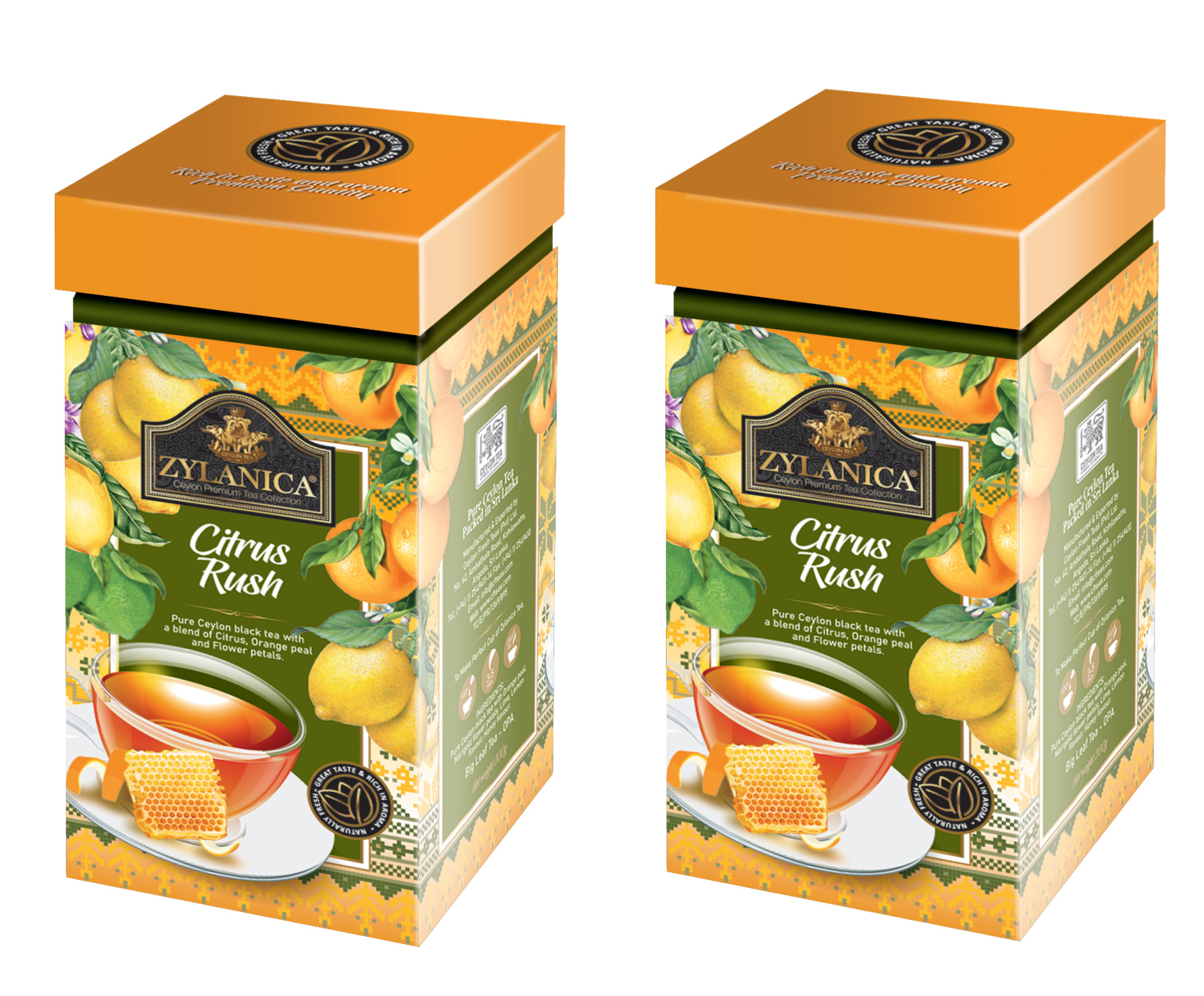 Чай черный Zylanica листовой, Ceylon Premium Collection, Citrus Rush, 200 гр х 2 шт