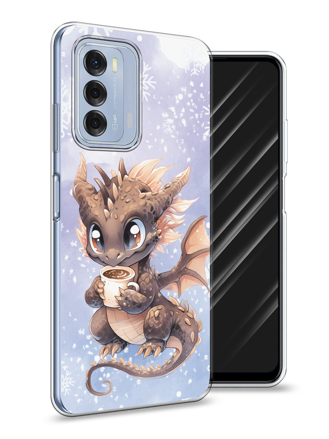 

Чехол Awog на ZTE Blade V40 "Дракончик с кружкой тёмный", Бежевый;розовый;серый, 136150-1