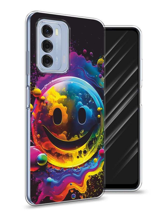 

Чехол Awog на ZTE Blade V40 "Кислотный смайл", Фиолетовый;желтый;синий, 136150-1