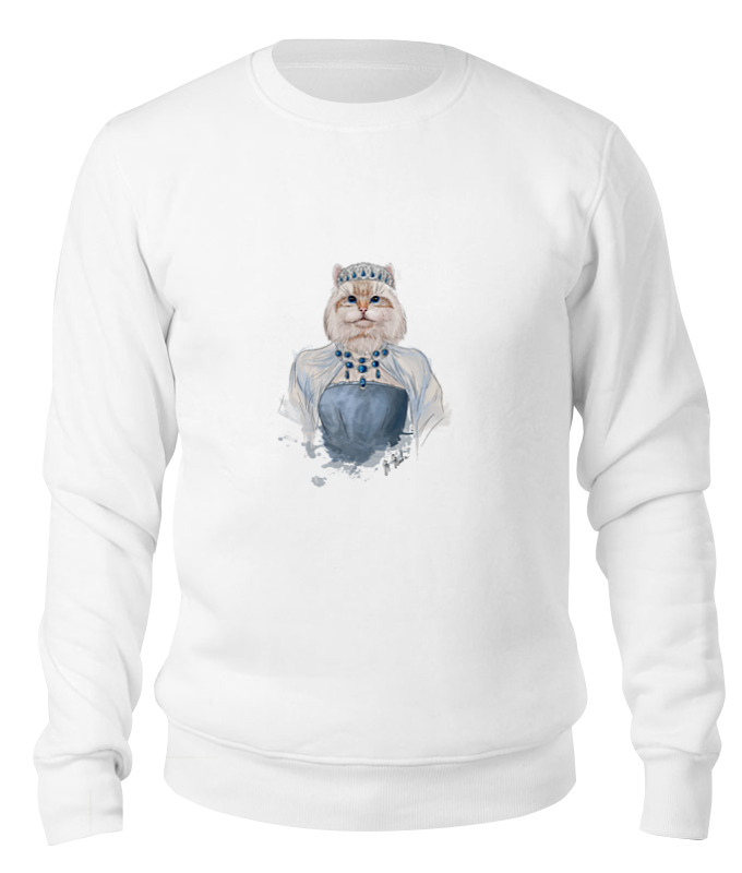 

Свитшот унисекс Printio Queen cat белый 2XL, Queen cat