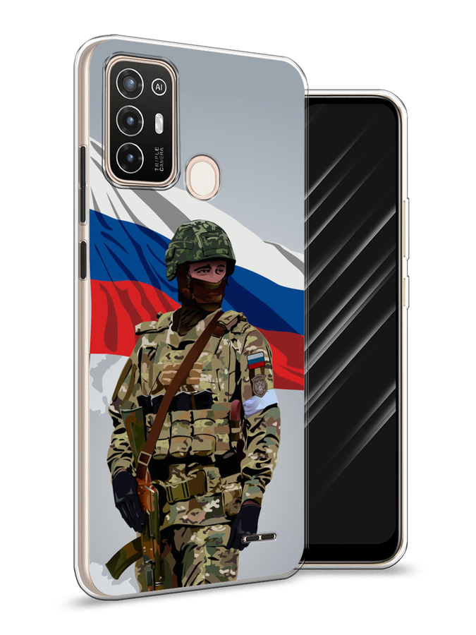 

Чехол Awog на ZTE Blade A52 "Солдат с флагом", Белый;синий;красный;зеленый, 136250-1