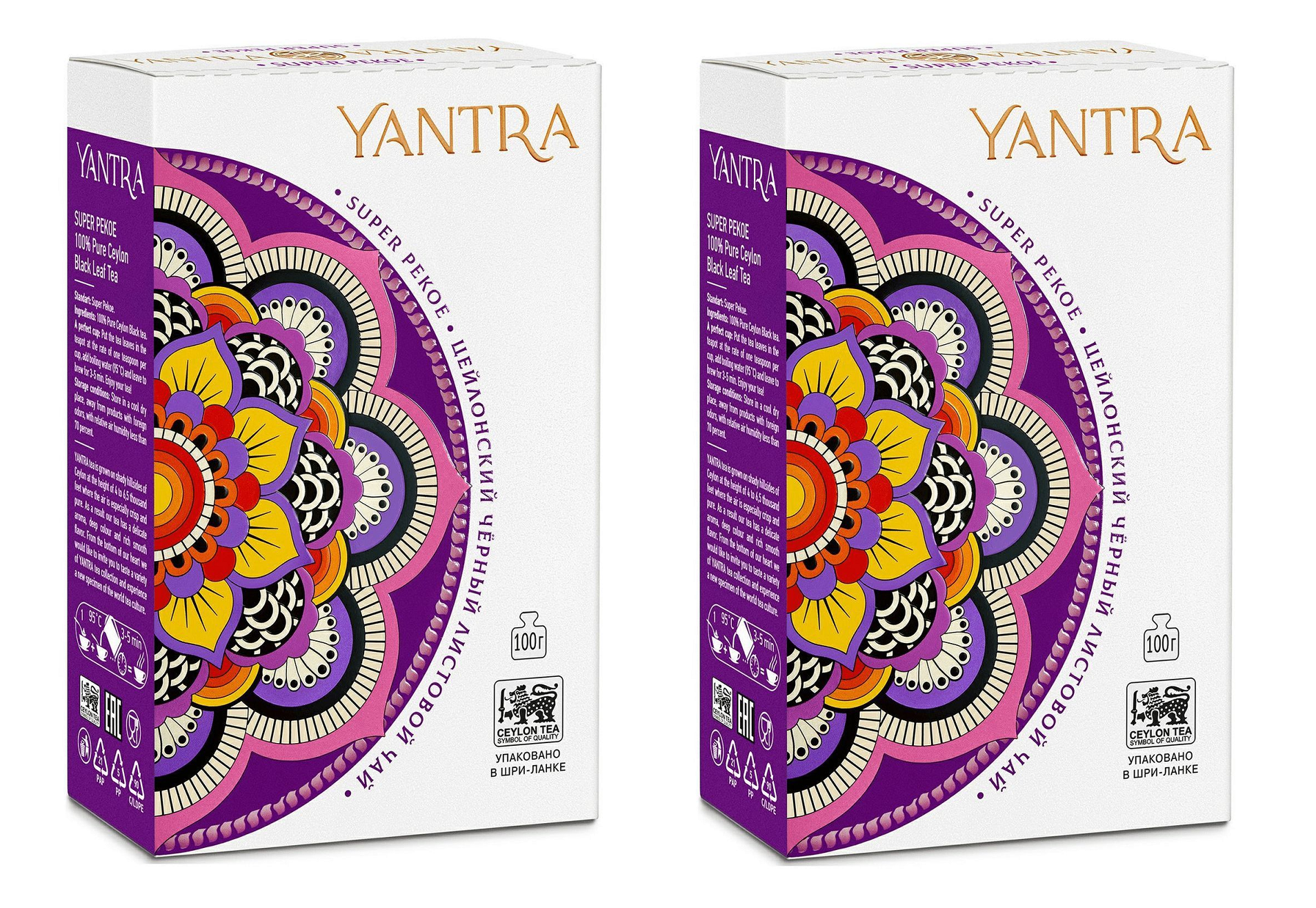 

Чай черный YANTRA листовой Классик Super Pekoe, 100 г, 2 шт