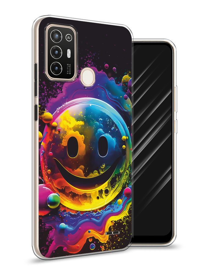 

Чехол Awog на ZTE Blade A52 "Кислотный смайл", Фиолетовый;желтый;синий, 136250-1