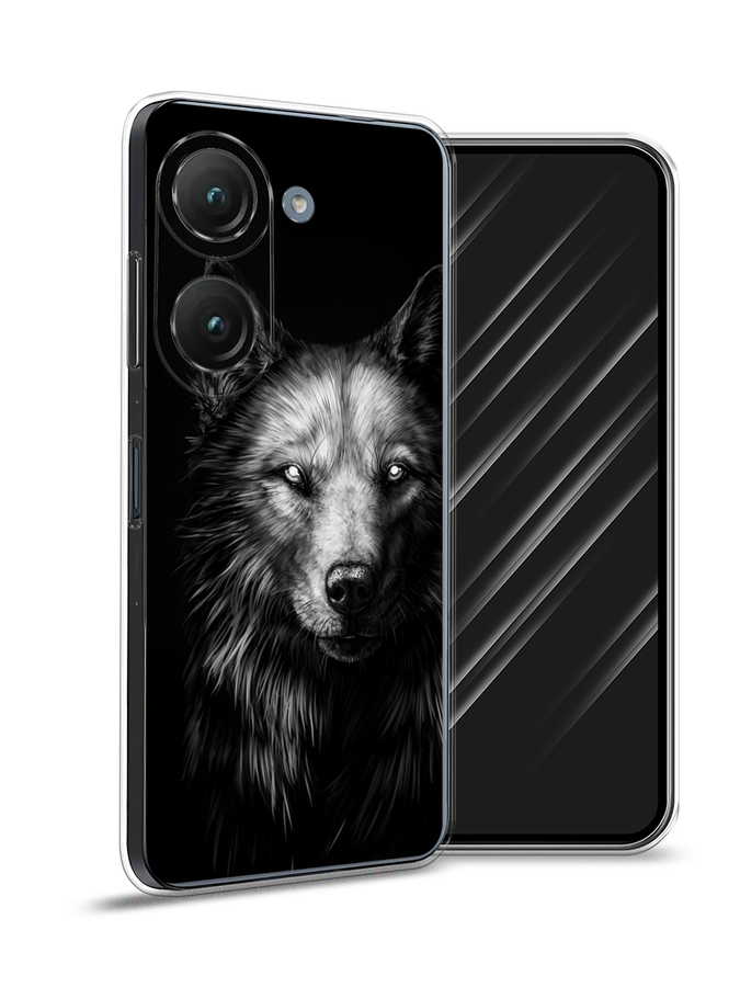 

Чехол Awog на Asus ZenFone 9 "Волк черно белый", Серый;бежевый;белый, 44850-1