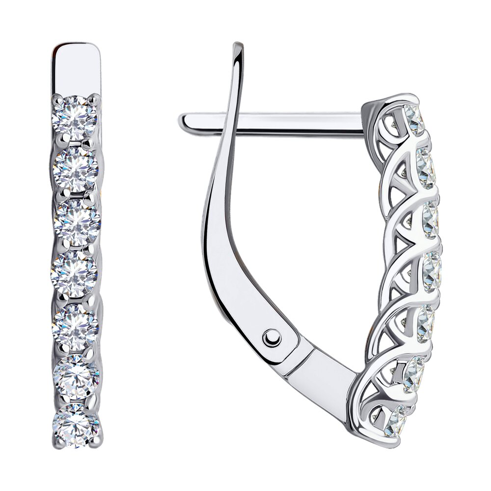 

Серьги из белого золота Diamant 52-120-01914-1, фианит, 52-120-01914-1