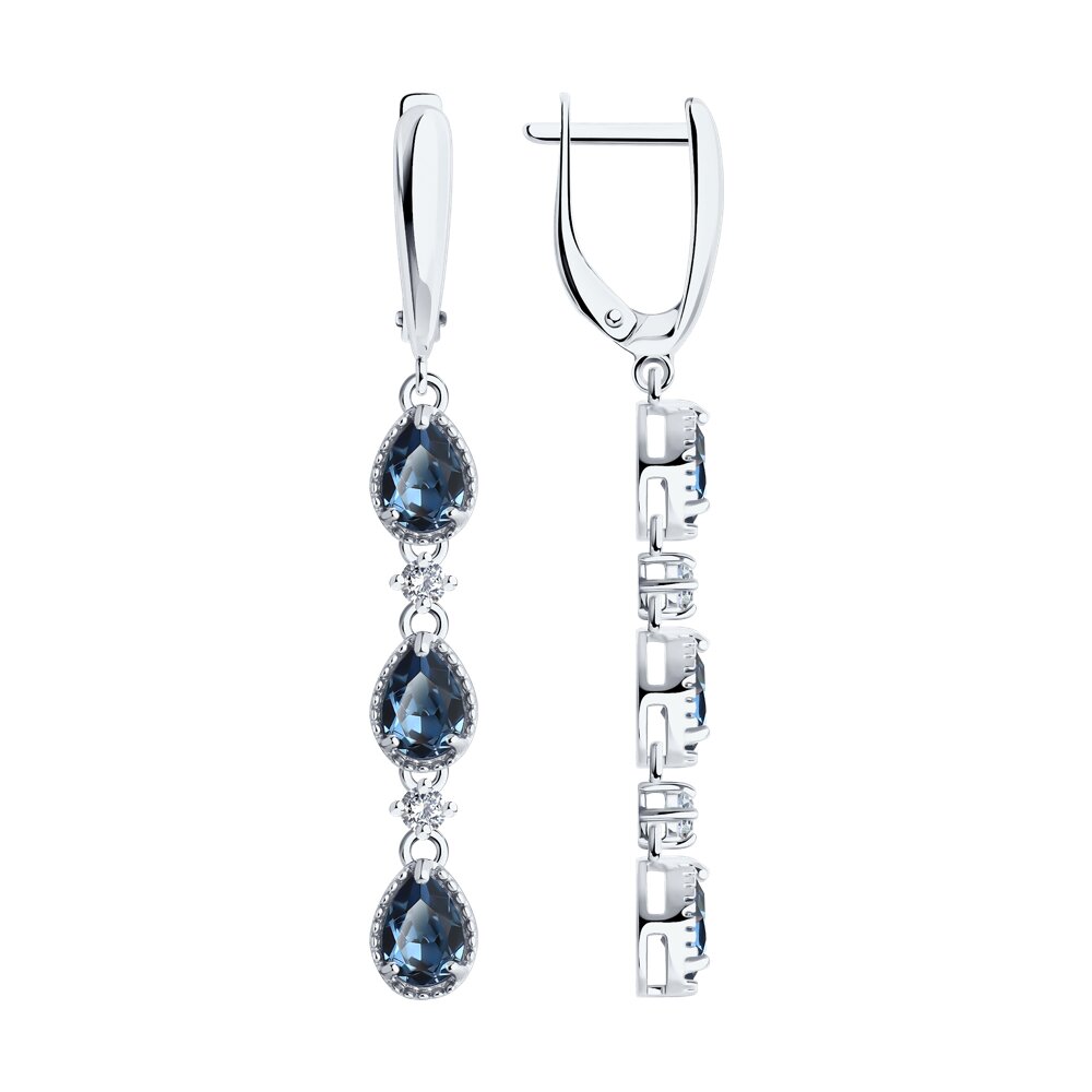 

Серьги подвески из серебра SOKOLOV 94026245, кристалл ювелирный/фианит, 94026245