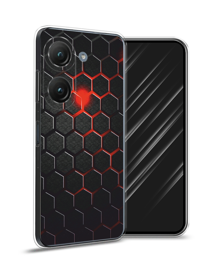 

Чехол Awog на Asus ZenFone 9 "Фон соты красные", Красный;черный, 44850-3