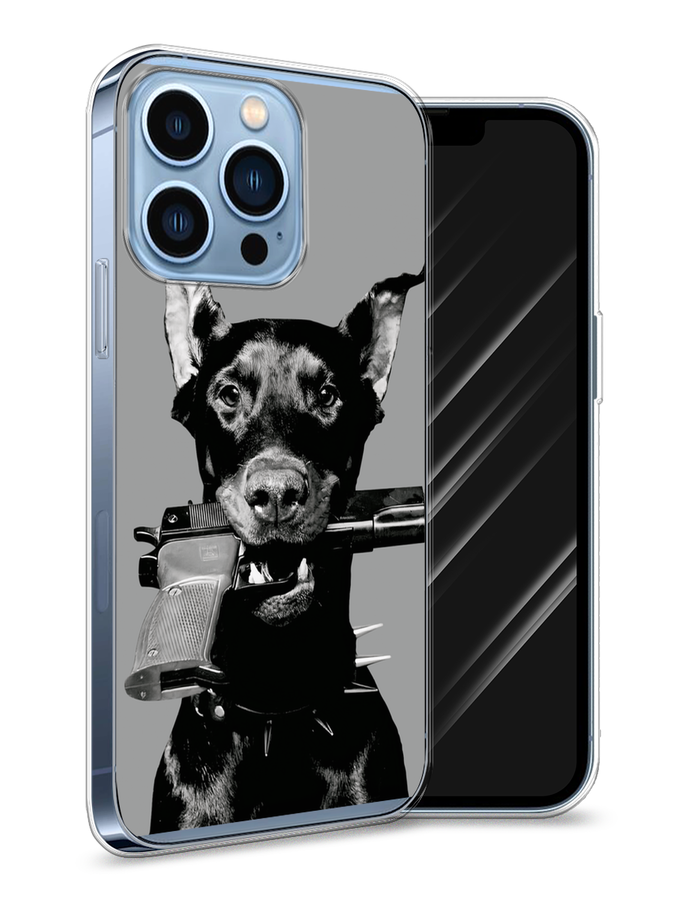 

Чехол Awog на Apple iPhone 13 Pro "Доберман", Серый, 14350-1