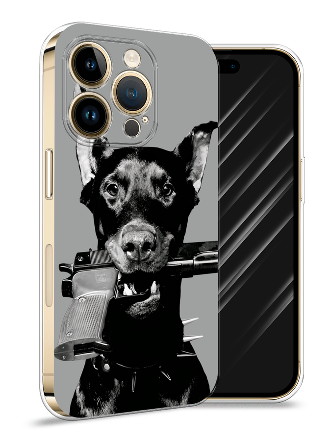 

Чехол Awog на Apple iPhone 14 Pro Max "Доберман", Серый, 15050-1