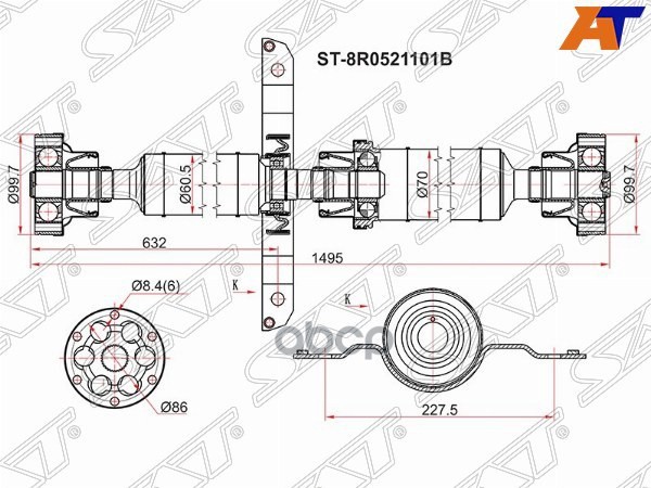 

SAT Вал карданный AUDI Q5 09-12