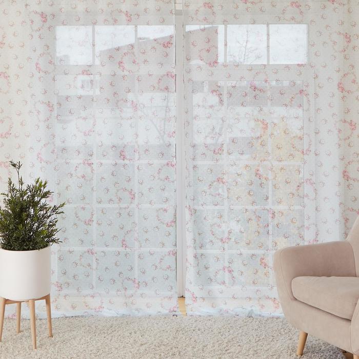 

Штора ТероПром тюлевая цвет Розовый, Голубой 250x270 см, 2732434