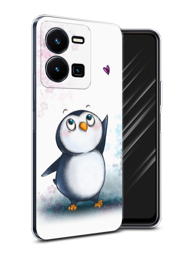 

Чехол Awog на Vivo Y35 4G / Виво Y35 4G "Пингвин и сердечко", Белый
