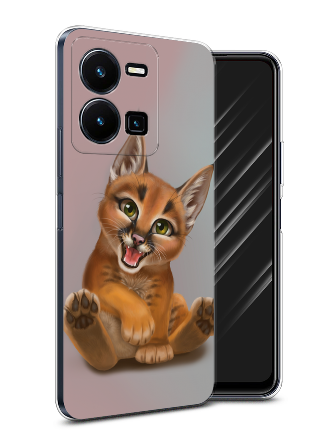 

Чехол Awog на Vivo Y35 4G / Виво Y35 4G "Малыш рыси", Оранжевый;серый