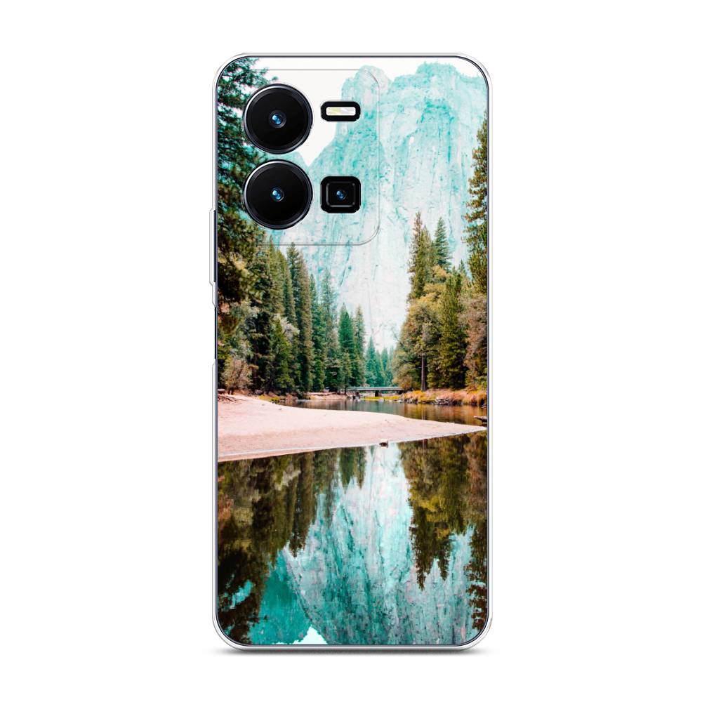 

Чехол Awog на Vivo Y35 4G / Виво Y35 4G "Горы 11", Зеленый;голубой