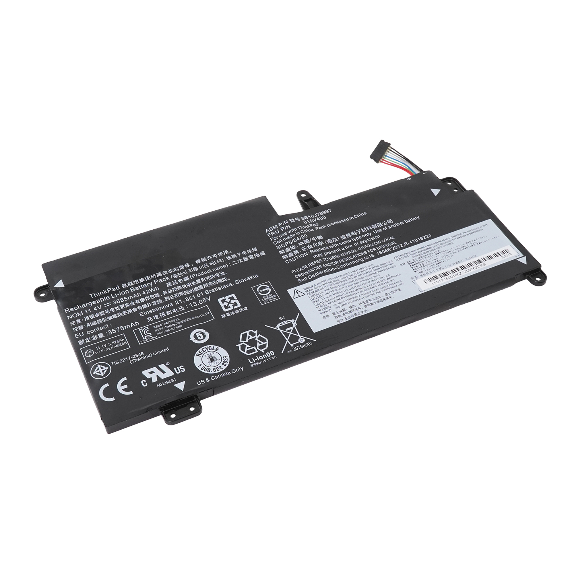 фото Аккумулятор sb10j78997 для lenovo thinkpad 13 и др. (01av400, 01av402, 01av401) azerty