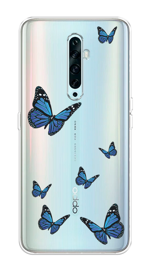 

Чехол на Oppo Reno 2Z "Blue butterflies", Синий;черный, 251850-1