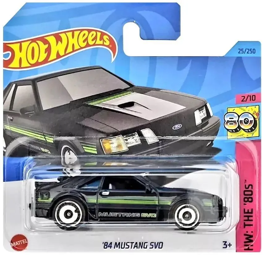 

Машинка Hot Wheels HW: THE '80s 84 Mustang SVO, HKJ60-M521, Черный