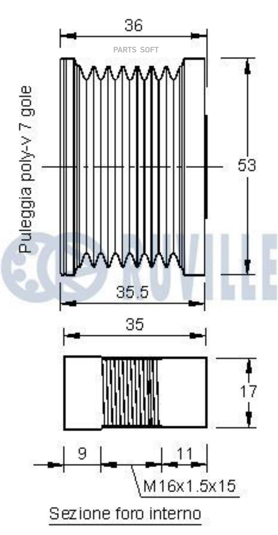 

Обгонная Муфта Генератора Opel Movano,Vivaro/Renault Master Ii 1.9dci 00=> Ruville арт.