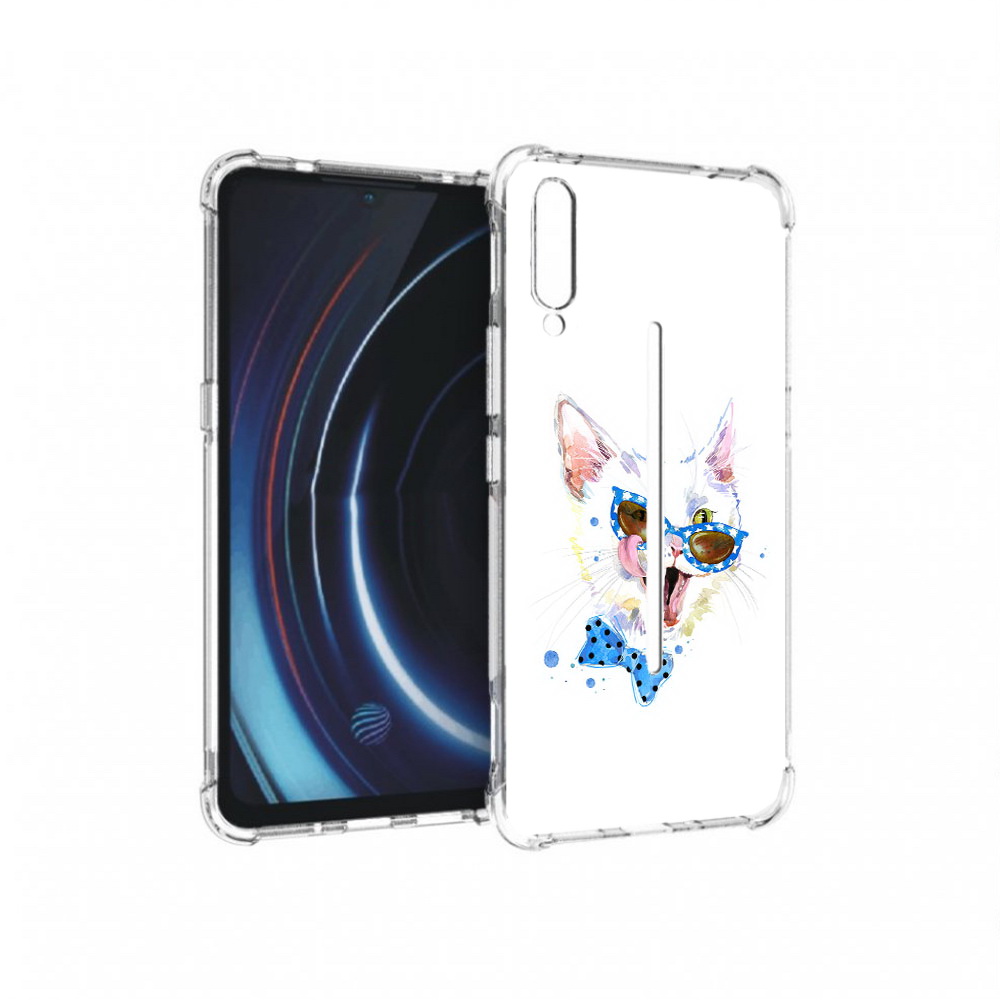 

Чехол MyPads Tocco для Vivo iQOO белый кот (PT226955.389.229), Прозрачный, Tocco