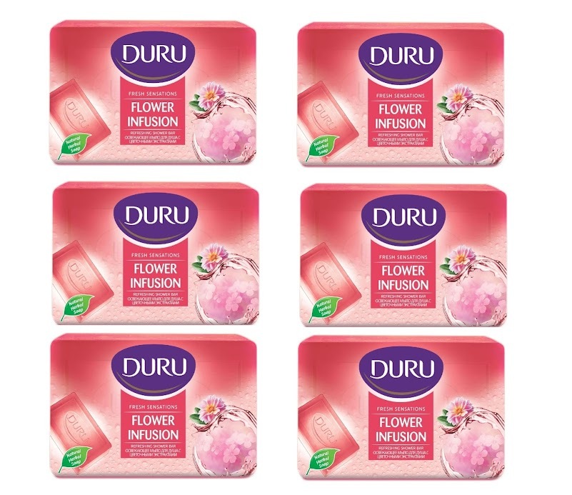 фото Мыло для душа duru fresh sens, цветочное, 150гр, 6 шт