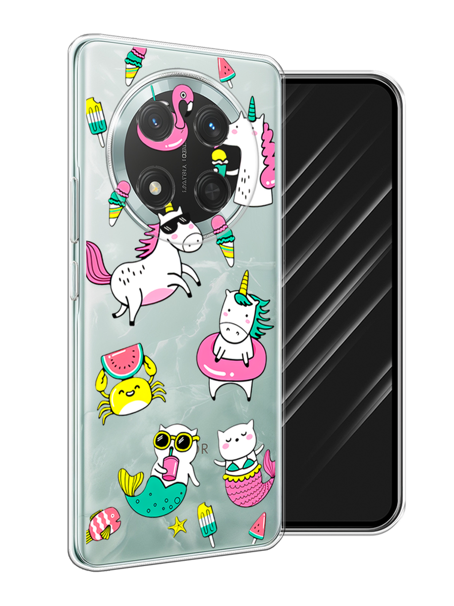 

Чехол Awog на Honor X9C/X60 Pro "На отдыхе", Белый;бирюзовый;розовый, 6125350-1