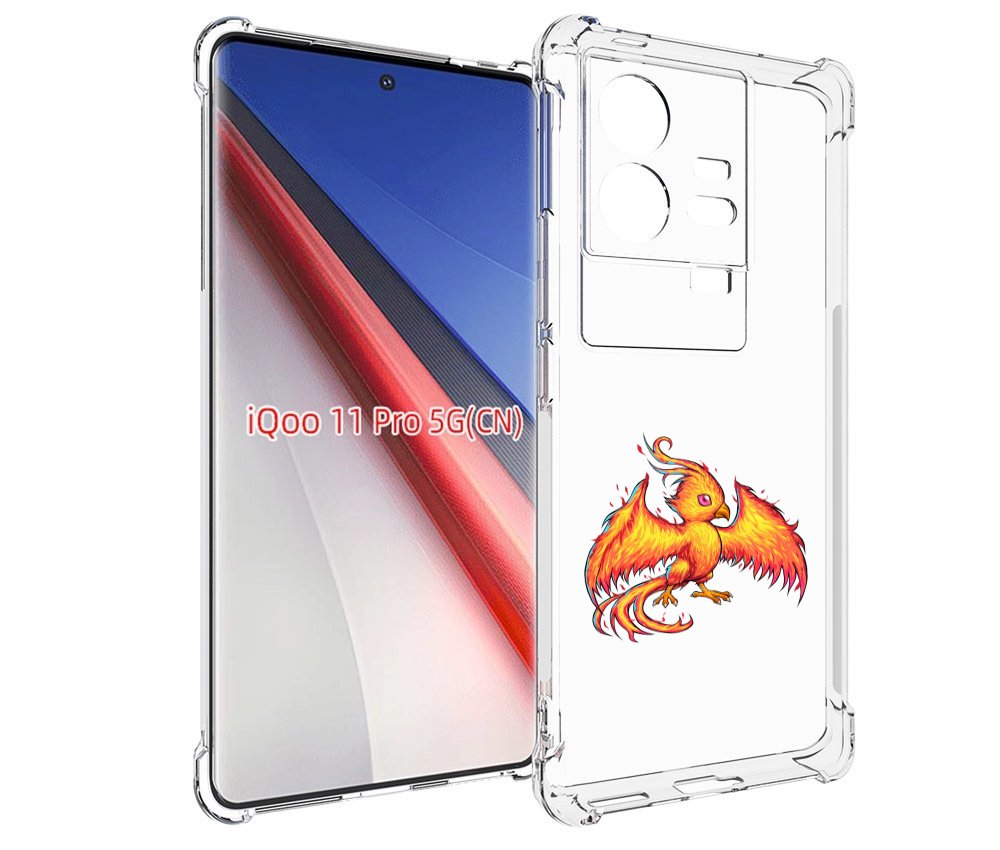 

Чехол бампер MyPads огненная-птичка для Vivo iQOO 11 Pro противо..., Прозрачный, Tocco