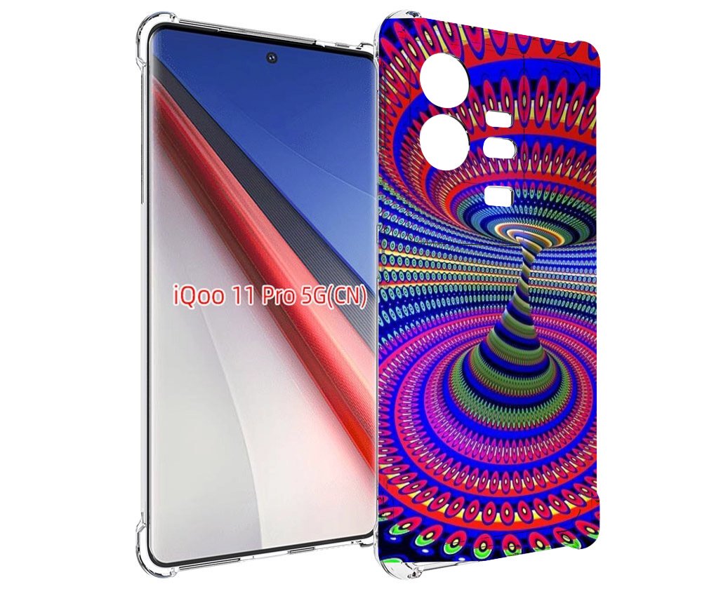 

Чехол бампер MyPads оптическая иллюзия для Vivo iQOO 11 Pro прот..., Прозрачный, Tocco