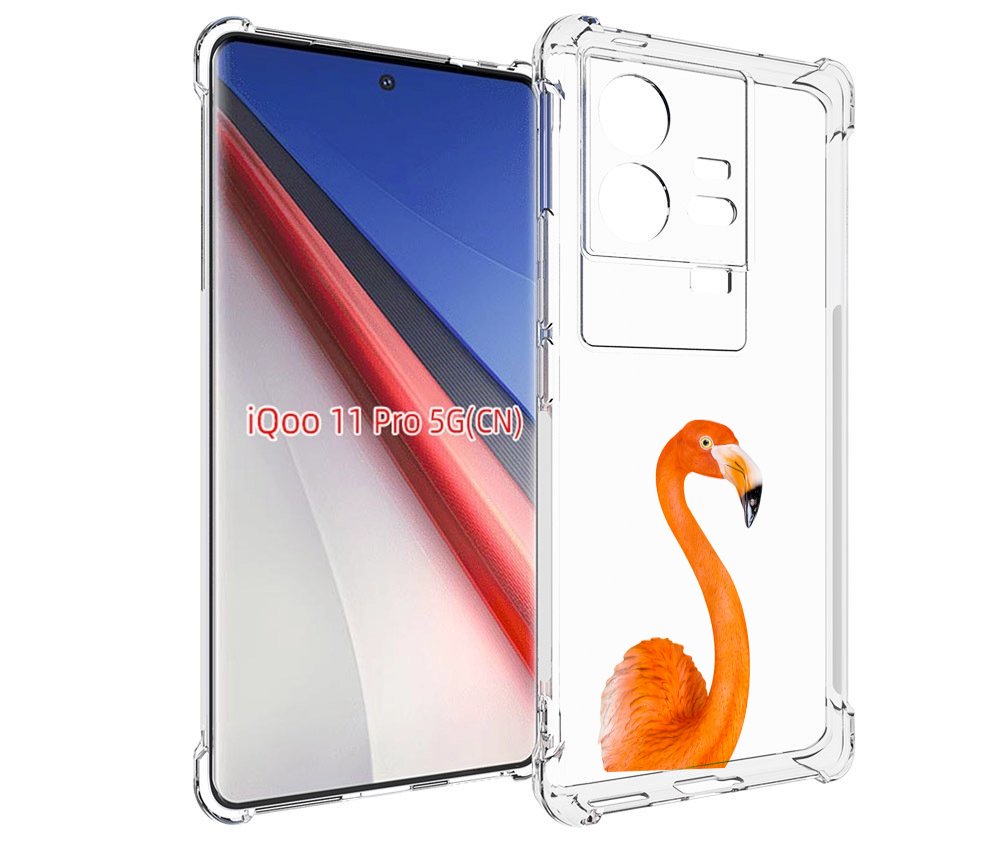 

Чехол бампер MyPads оранжевый-фламинго для Vivo iQOO 11 Pro прот..., Прозрачный, Tocco