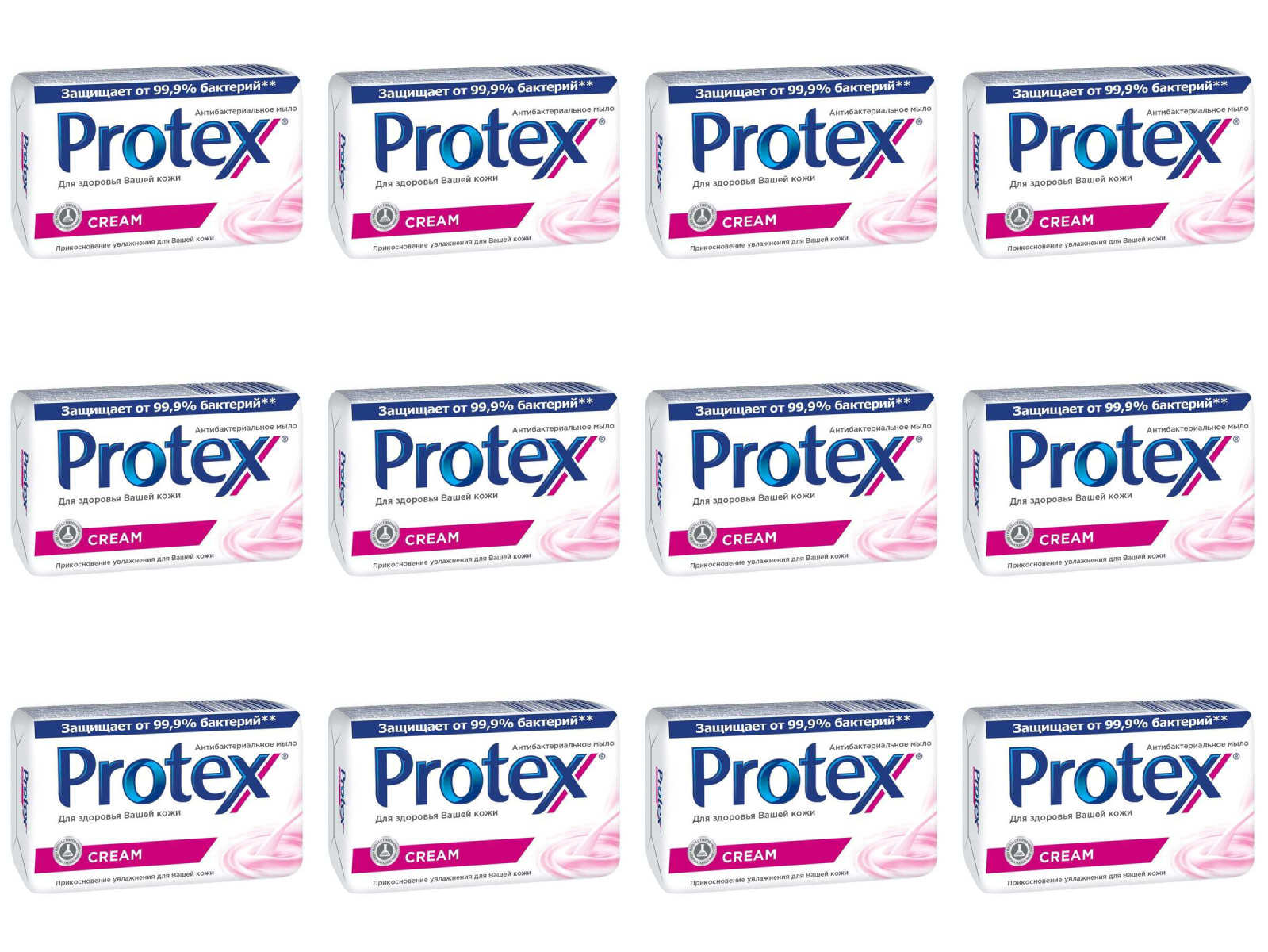 фото Туалетное антибактериальное мыло protex cream 150г, 12 штук