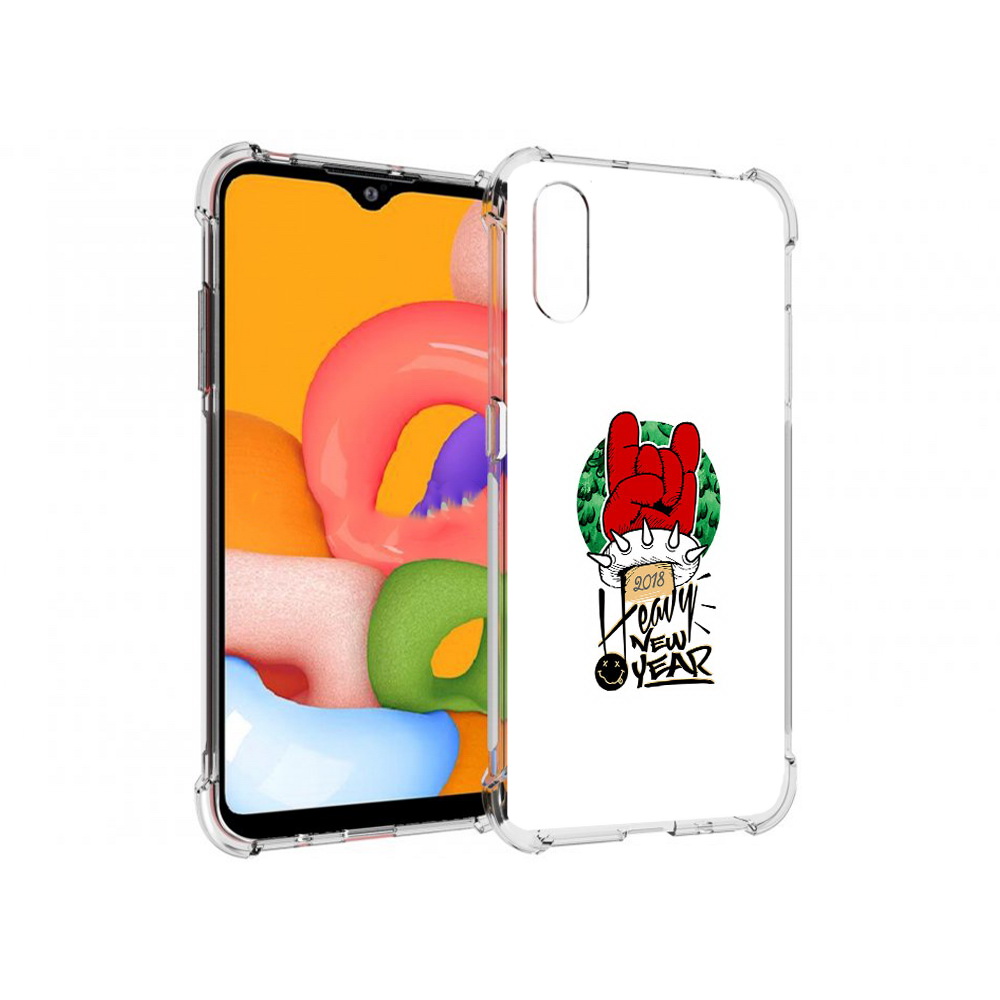 

Чехол MyPads Tocco для Samsung Galaxy A01 Гангстер новый год (PT144711.509.53), Прозрачный, Tocco