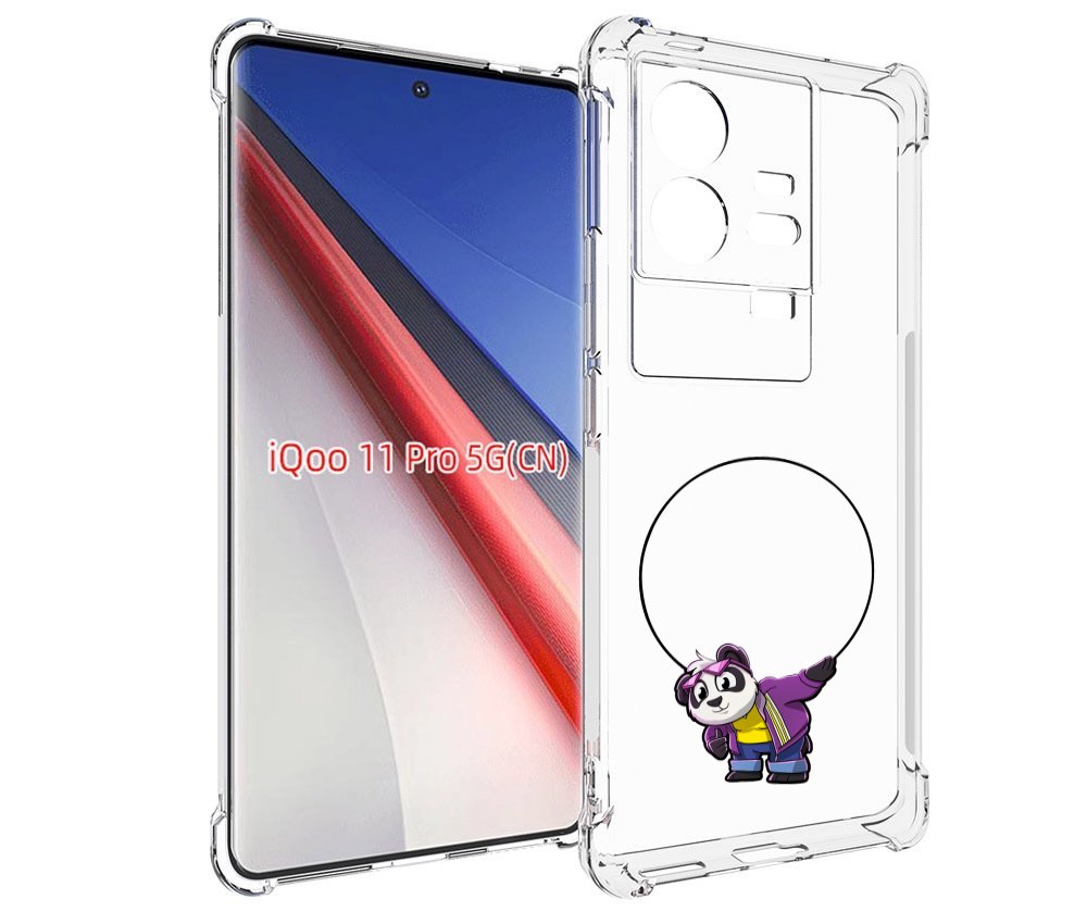 

Чехол бампер MyPads панда-с-обручем для Vivo iQOO 11 Pro противо..., Прозрачный, Tocco