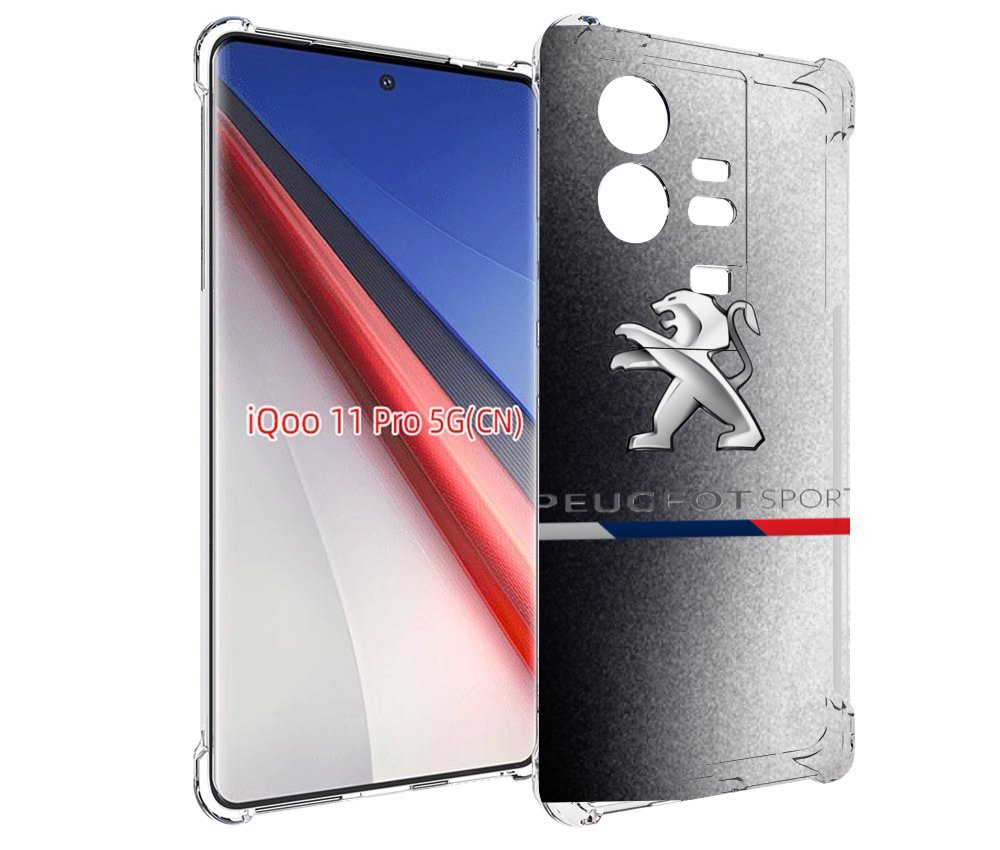 

Чехол бампер MyPads пежо-peugeot-1 для Vivo iQOO 11 Pro противоу..., Прозрачный, Tocco