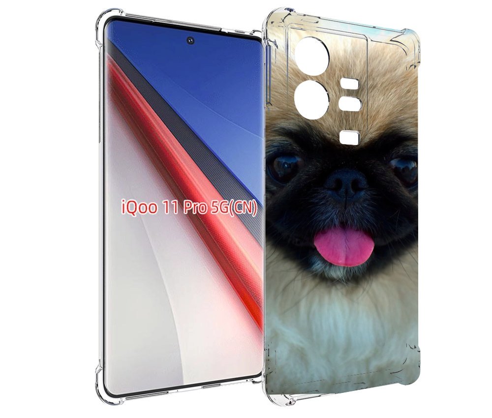 Чехол бампер MyPads пекинез для Vivo iQOO 11 Pro противоударный