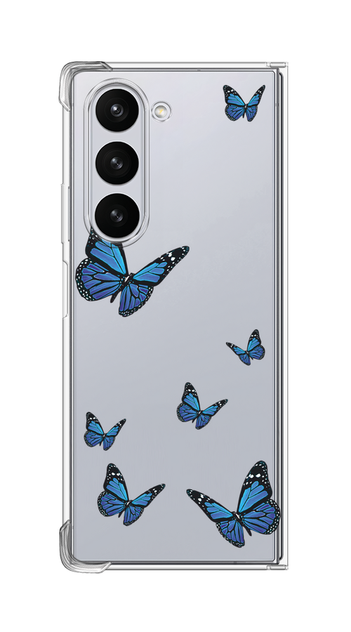 

Чехол на Samsung Galaxy Z Fold 6 "Blue butterflies", Синий;черный, 2109850-1