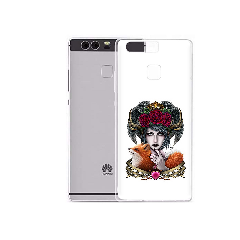 Чехол MyPads Tocco для Huawei P9 Plus девушка с лисой (PT31455.54.314)