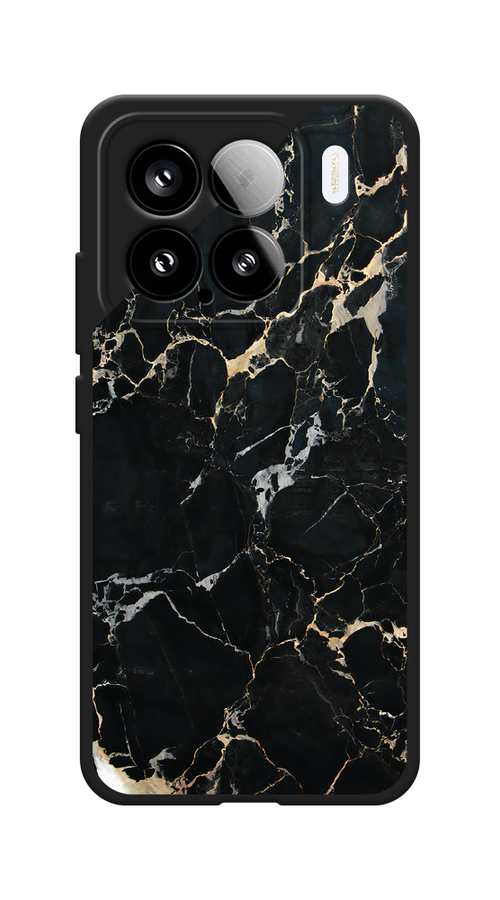 

Чехол Awog на Xiaomi 15 "Черный мрамор уголок", Черный;золотистый, 323652-1