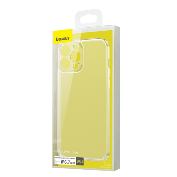 фото Чехол iphone 13 pro max (6.7) frosted glass protective case baseus прозрачный